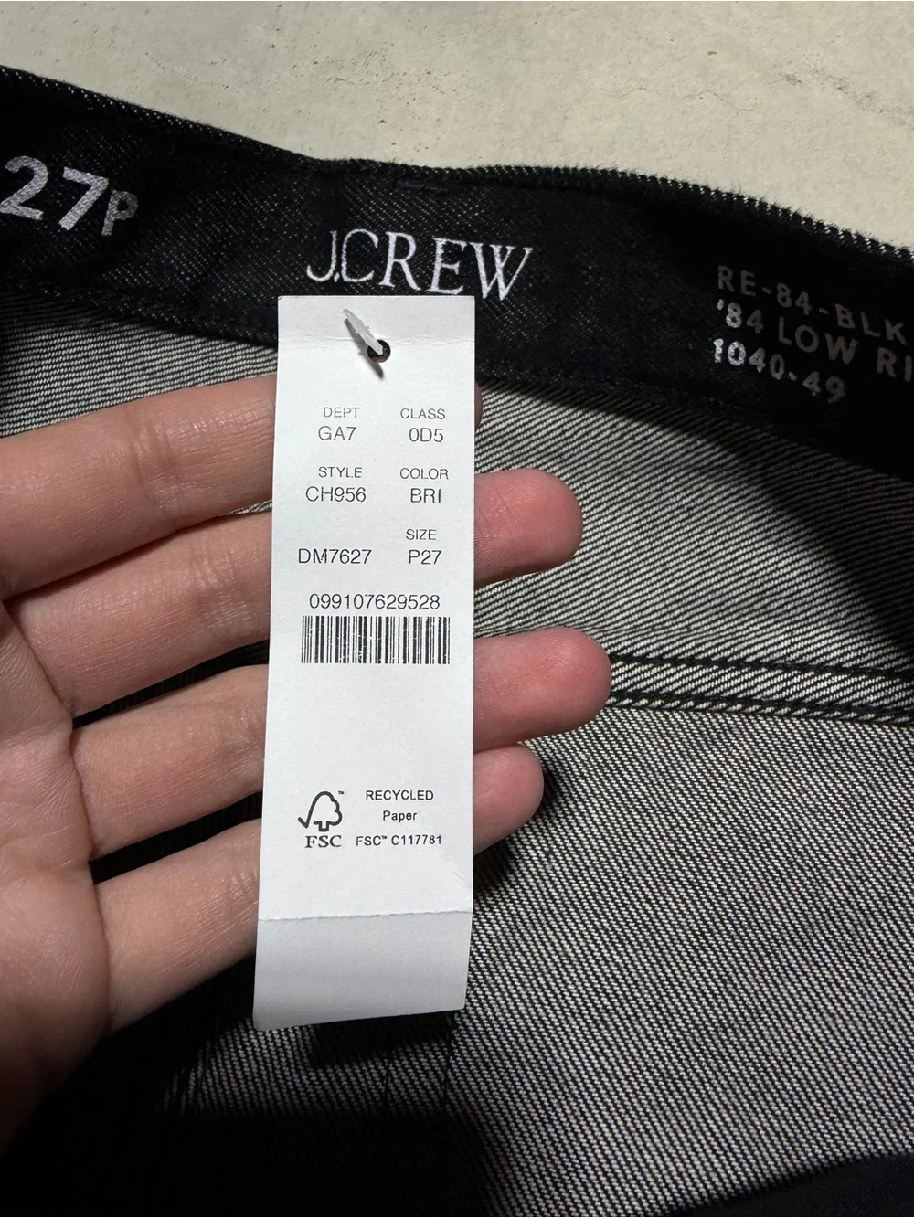 J. Crew NWT ‘84 low rise wide leg Dark Wash Jeans 27P
